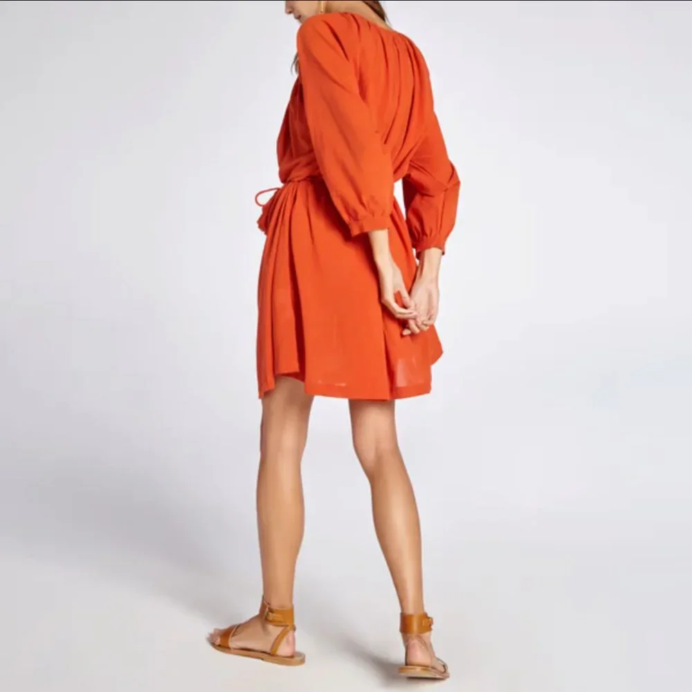 AISH Anara Tarun Dress O/S orange FLAWED missing belt - a couple marks